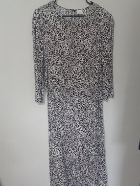 a new day Black & White Leopard Print Maxi Dress. NWOT. Size L